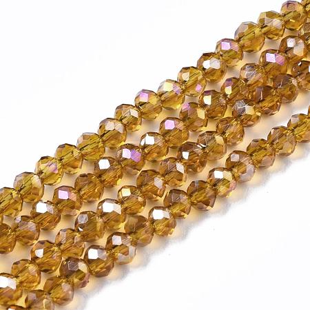 Electroplate Glass Beads Strands X-EGLA-R048-2mm-24-1