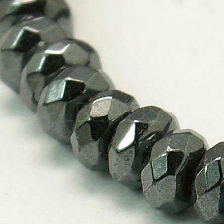 Non-Magnetic Synthetic Hematite Beads Strands G-E085-4x2mm-1-1