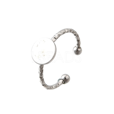 304 Stainless Steel Cuff Ring Components RJEW-H250-03C-P-1