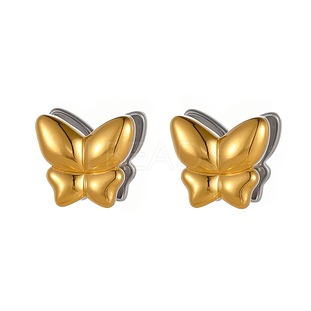 Two Tone 304 Stainless Steel Hoop Earrings STAS-OY016-80G-1