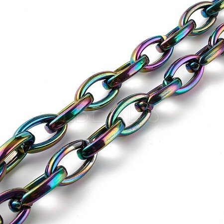 Handmade AB Color Plated Acrylic Cable Chains AJEW-JB00978-01-1
