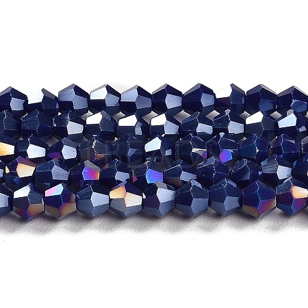 Opaque Solid Color Electroplate Glass Beads Strands GLAA-F029-P4mm-A10-1