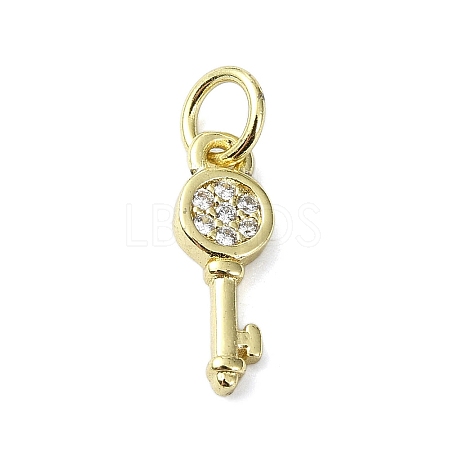 Brass Micro Pave Claer Cubic Zirconia Charms KK-H475-50G-01-1