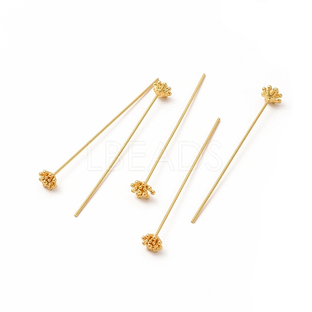 Brass Flower Head Pins KK-A178-09G-1