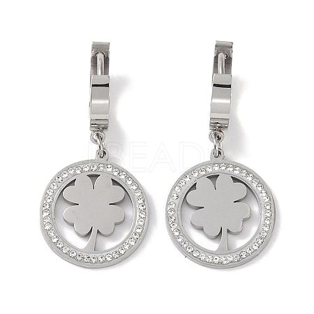 304 Stainless Steel Rhinestone Dangle Earrings EJEW-L283-045P-1