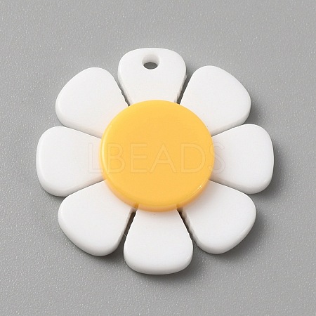 Opaque Resin Pendants LS-RESI-WH0029-46B-01-1