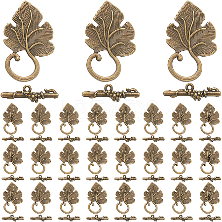 30Pcs  Alloy Toggle Clasps FIND-SP0001-56AB-1