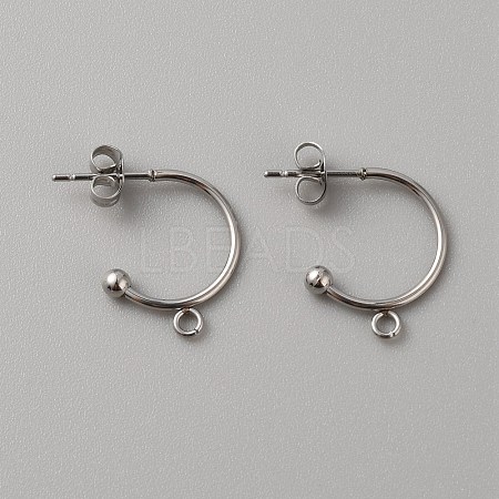 304 Stainless Steel Stud Earring Findings X1-STAS-TAC0017-02C-1