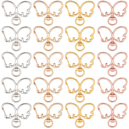 20Pcs 4 Colors Alloy Swivel Clasps FIND-SC0017-27-1