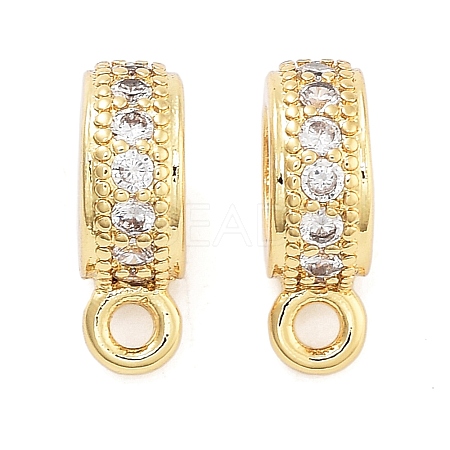 Rack Plating Brass Micro Pave Cubic Zirconia Tube Bails KK-Z052-01G-1