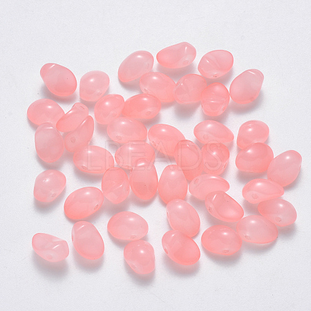 Spray Painted Imitation Jade Glass Charms GLAA-R211-05-J07-1