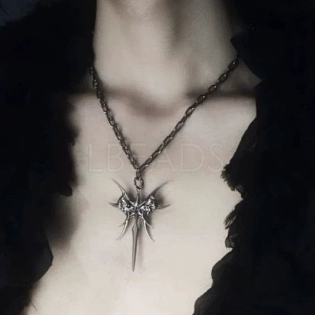 Gothic Alloy Thorns Pendant Necklaces for Unisex WG7D1A5-01-1