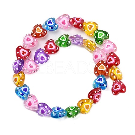 Handmade Lampwork Beads Strands LAMP-R004-06A-01-1