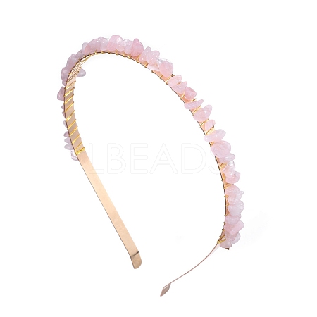 Natural Rose Quartz Hair Bands PW-WGC1C33-01-1