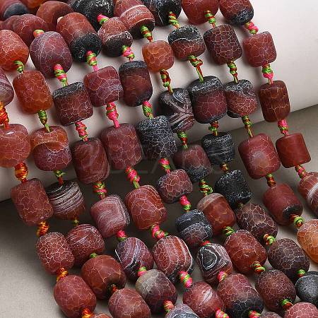 Natural Weathered Agate Beads Strands G-A321-D02-01A-1