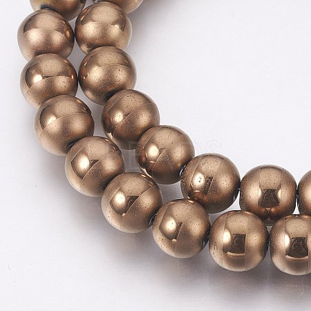 Electroplate Non-Magnetic Synthetic Hematite Beads Strands G-F585-C08-8mm-1