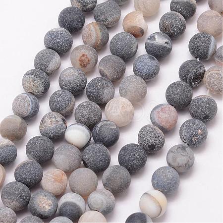 Natural Druzy Geode Agate Bead Strands G-K166-09-10mm-09-1