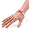 Curved Tube Opaque Acrylic Beads Stretch Bracelet for Teen Girl Women BJEW-JB06940-05-3