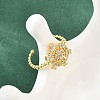 Brass Micro Pave Cubic Zirconia Cuff Open Rings CU-CBACDF6-05G-3