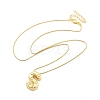Brass & Plastic Pearl Letter Pendant Box Chain Necklaces for Women NJEW-U017-01G-19-3