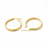 201 Stainless Steel Stripe Hoop Earrings with 304 Stainless Steel Pins for Women EJEW-M214-05D-G-1