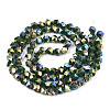Electroplate Opaque Glass Beads Strands EGLA-T019-05G-2