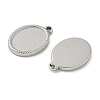 304 Stainless Steel Pendant Cabochon Settings STAS-D127-18B-P-2