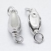 Anti-Tarnish Rhodium Plated 925 Sterling Silver Box Clasps STER-F037-032P-2