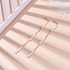 Natural Pearl Beaded Long Chain Dangle Stud Earrings EJEW-JE04932-3