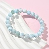 Round Natural Hemimorphite Beaded Stretch Bracelets for Men Women BJEW-B136-01B-3