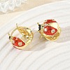 Brass Micro Pave Cubic Zirconia Hoop Earring KK-CBA98BA-09G-B-2