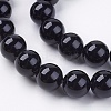 Natural Dyed & Heated Black Onyx Round Beads Strands X-G-L087-10mm-01-3