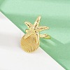 Ocean Theme Brass Cuff Rings RJEW-C135-01G-12-2