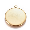 Ion Plating(IP) 304 Stainless Steel Pendant Cabochon Settings LS-STAS-G127-13-25mm-G-2