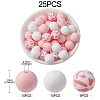 Round Food Grade Eco-Friendly Silicone Focal Beads SIL-YW0001-14C-3
