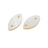 Natural Freshwater Shell Connector Charms SHEL-N026-186-4