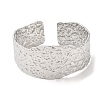 Non-Tarnish 304 Stainless Steel Hammered Wide Cuff Bangles for Women BJEW-L682-012P-1