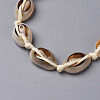 Cowrie Shell Choker Necklaces NJEW-JN02388-01-3