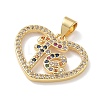Brass Micro Pave Cubic Zirconia Pendants KK-L268-019G-05-2