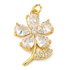 Rack Plating Brass Micro Pave Cubic Zirconia Pendants KK-Z063-24G-1
