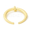 Clear Cubic Zirconia Initial Letter Open Cuff Ring RJEW-H120-09G-4