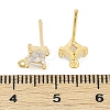Brass Micro Pave Clear Cubic Zirconia Stud Earring Findings LS-KK-Z099-02G-03-3