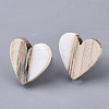 Resin & Wood Stud Earrings EJEW-N017-002A-C04-2