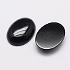Oval Natural Black Agate Cabochons G-K020-20x15mm-01-2