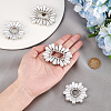   4Pcs 2 Styles Flower & Rectangle Detachable Alloy Rhinestone Shoe Buckle Clips AJEW-PH0011-58P-3