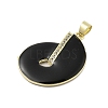 Disc Rack Plating Brass Micro Pave Cubic Zirconia Pendants KK-Z074-17G-3