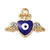 Alloy Enamel Rhinestone Glass Pendants X1-ENAM-U003-02G-02-1