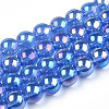Electroplate Transparent Glass Beads Strands GLAA-T032-T10mm-AB04-1