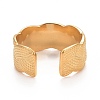 Ion Plating(IP) 304 Stainless Steel Textured Open Cuff Ring for Women LS-RJEW-C025-29G-3