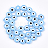Handmade Evil Eye Lampwork Beads Strands X-LAMP-S191-02D-09-2